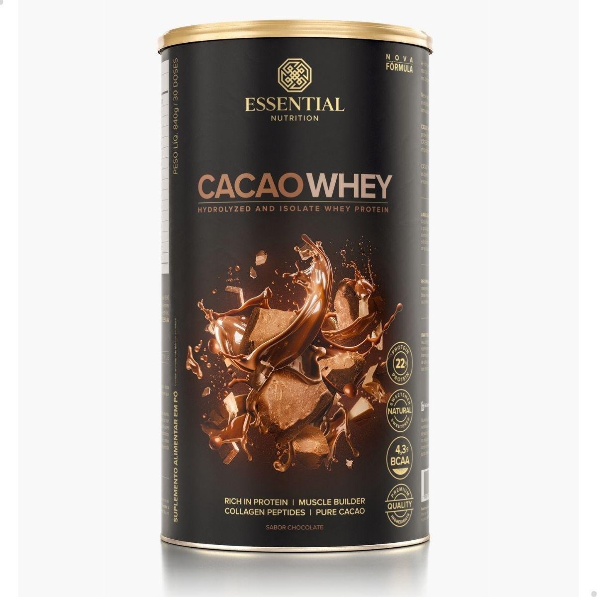 Cacao Whey Protein 840g Essential Nutrition Menor preço em Cacao Whey Protein 840g Essential Nutrition