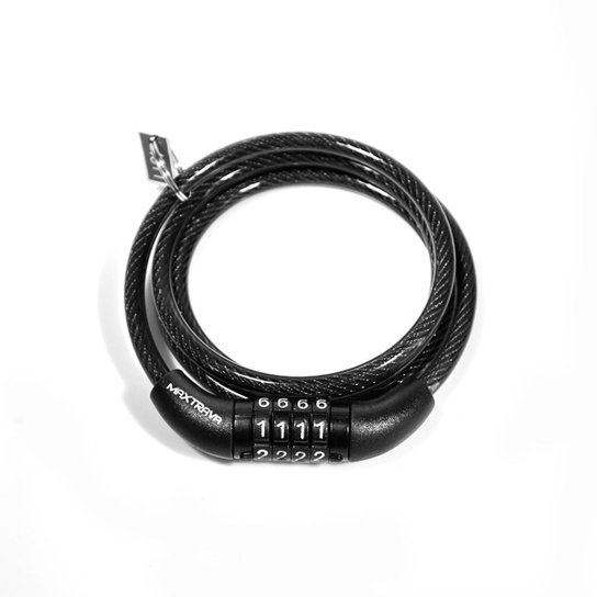 Cadeado Bicicleta Espiral Segredo Senha 6X1000MM MaxTrava - Preto Menor preço em Cadeado Bicicleta Espiral Segredo Senha 6X1000MM MaxTrava - Preto