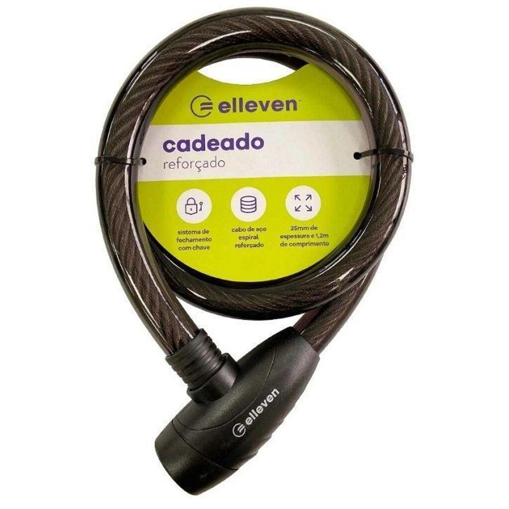 Cadeado com Chave 120cm X 25mm - ELLEVEN Preto
