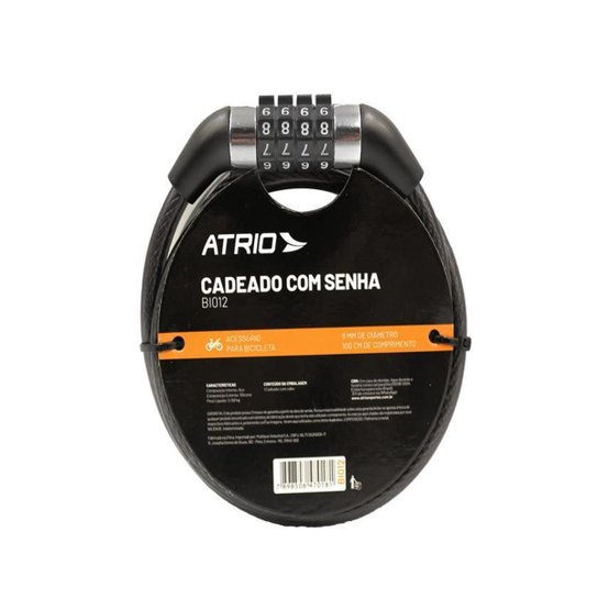 Cadeado Com Senha Para Bike Bicicleta Aço Segredo - BI012 - Preto Menor preço em Cadeado Com Senha Para Bike Bicicleta Aço Segredo - BI012 - Preto