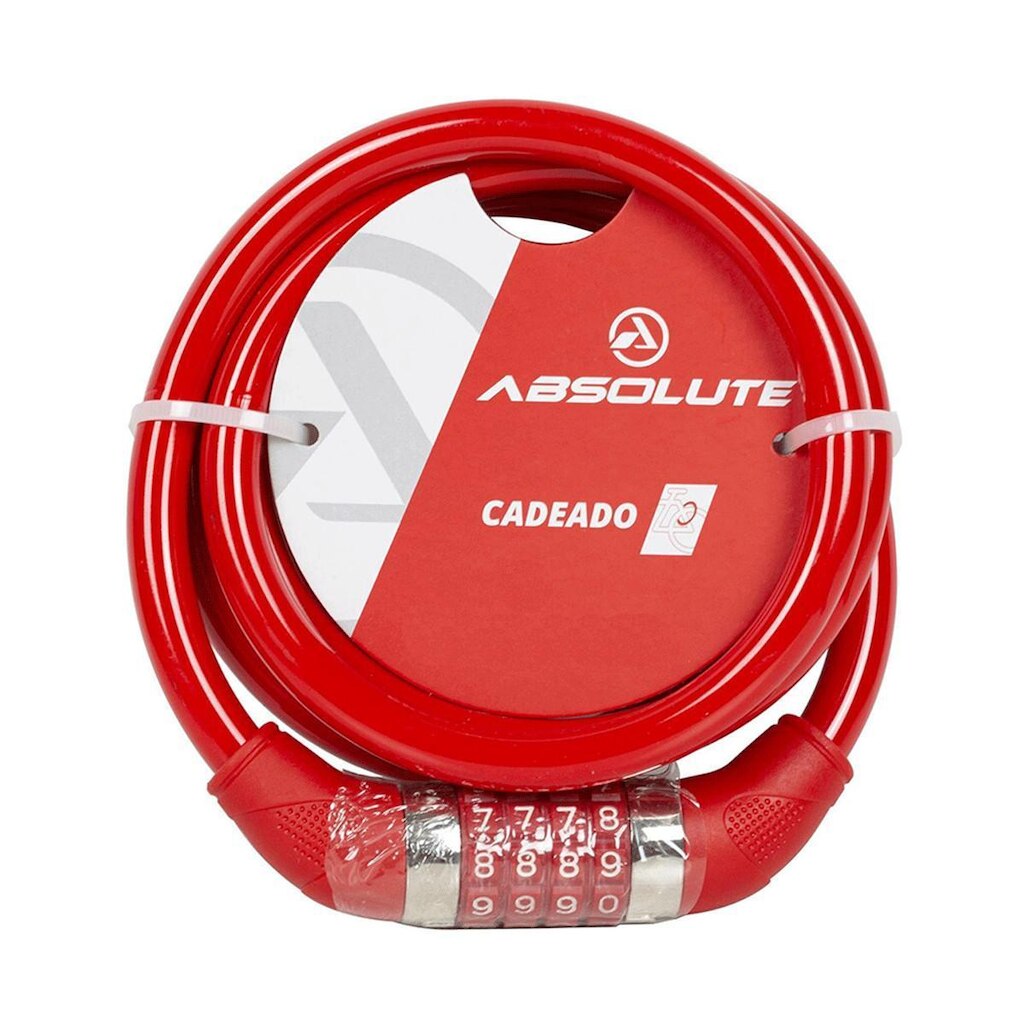 CADEADO SEGREDO ESPIRAL ABSOLUTE 1500X12MM VERMELHO