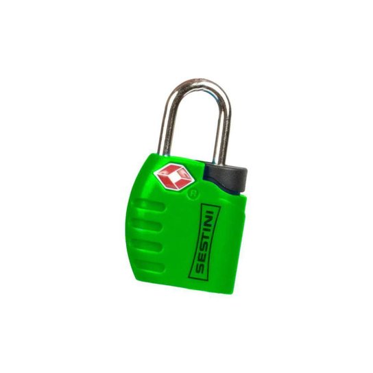 Cadeado Sestini TSA com Chave Verde - Verde é ruim? Cadeado Sestini TSA com Chave Verde - Verde é boa?
