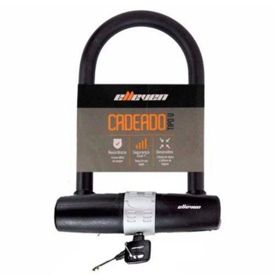 Cadeado Trava U-Lock 1,70x245mm Elleven - Preto Menor preço em Cadeado Trava U-Lock 1,70x245mm Elleven - Preto