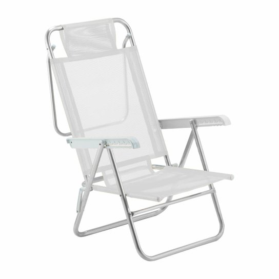Cadeira De Praia Reclinável Sun Glow Alumínio - Branco Menor preço em Cadeira De Praia Reclinável Sun Glow Alumínio - Branco