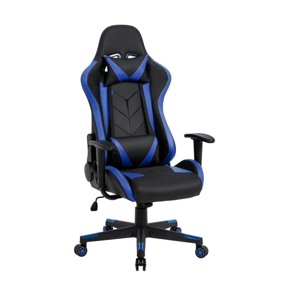 Cadeira Gamer Pelegrin em Couro PU Reclinável PEL-3019 Preta e Azul Menor preço em Cadeira Gamer Pelegrin em Couro PU Reclinável PEL-3019 Preta e Azul