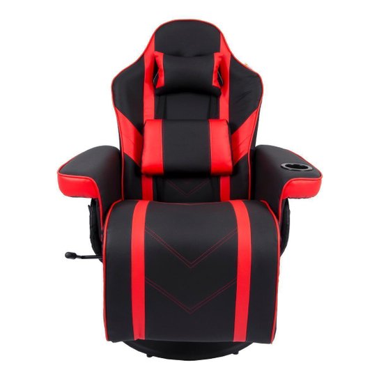 Cadeira Poltrona Gamer Pelegrin PEL-Y107 Couro PU Preta e Vermelha - Vermelho+Preto Menor preço em Cadeira Poltrona Gamer Pelegrin PEL-Y107 Couro PU Preta e Vermelha - Vermelho+Preto