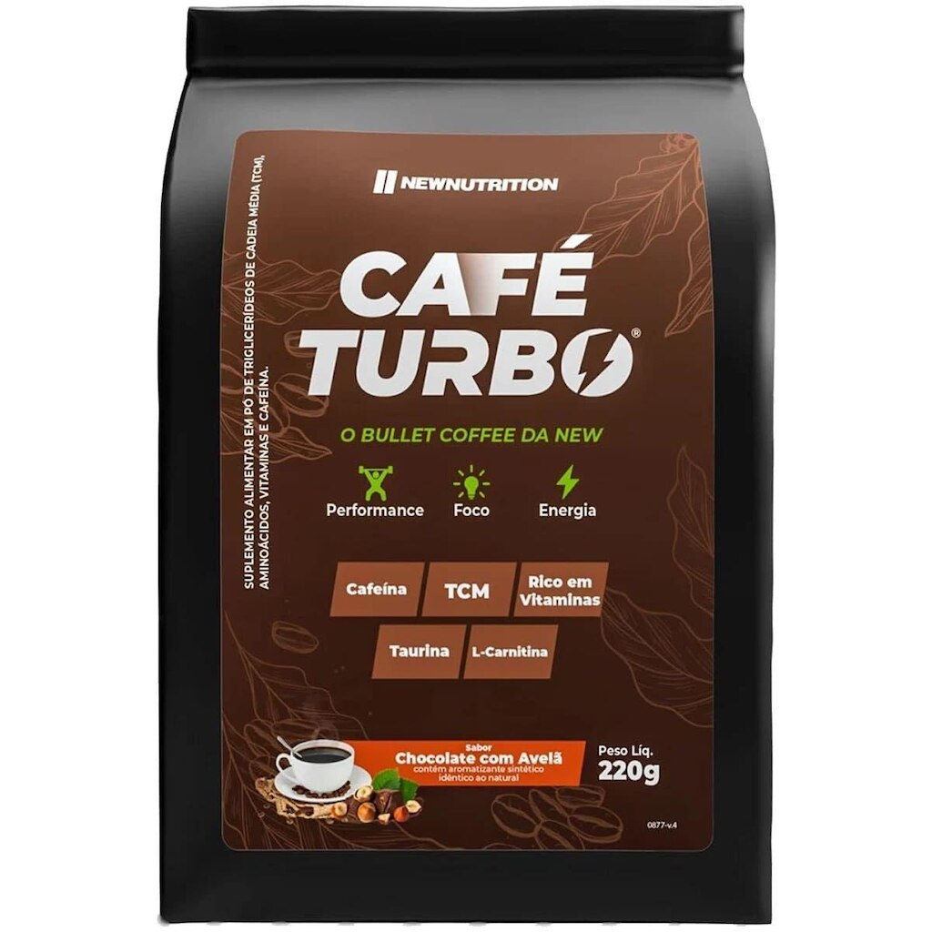 Café Turbo - 220g Refil Chocolate Com Avelã - NewNutrition