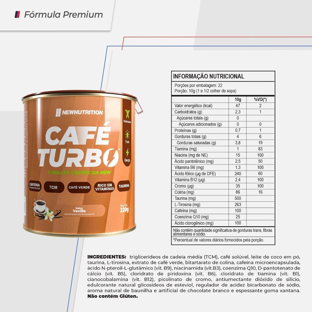 Cafe Turbo 220g Vanilla - Lata