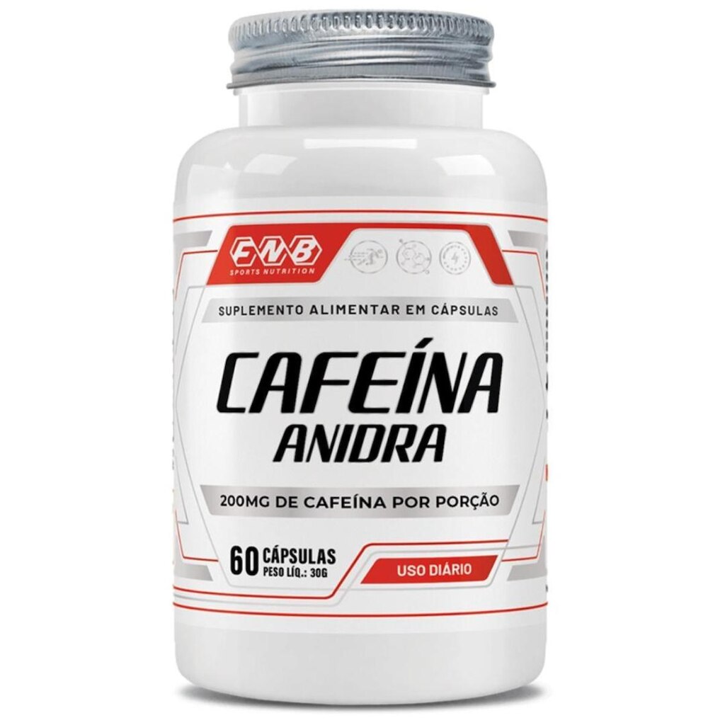 Caféina Anidra 200mg P/Porção 60 Cápsulas Flora Nativa