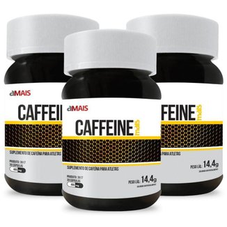 Cafeína Caffeine 30 cápsulas de 480mg Kit com 3