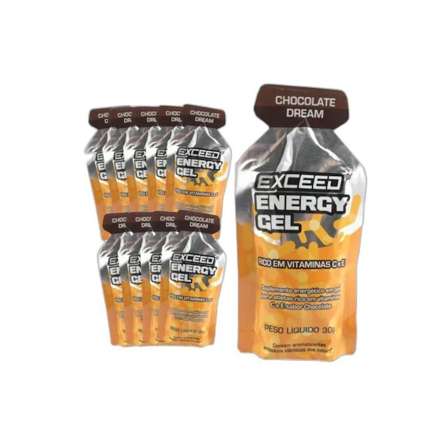 Caixa com 10 Sachês Gel Carboidrato Exceed Energy Sabor:Triberry ...