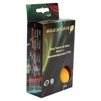 Caixa Com 6 Bolas Para Tenis De Mesa 2 Estrelas Gold Sports