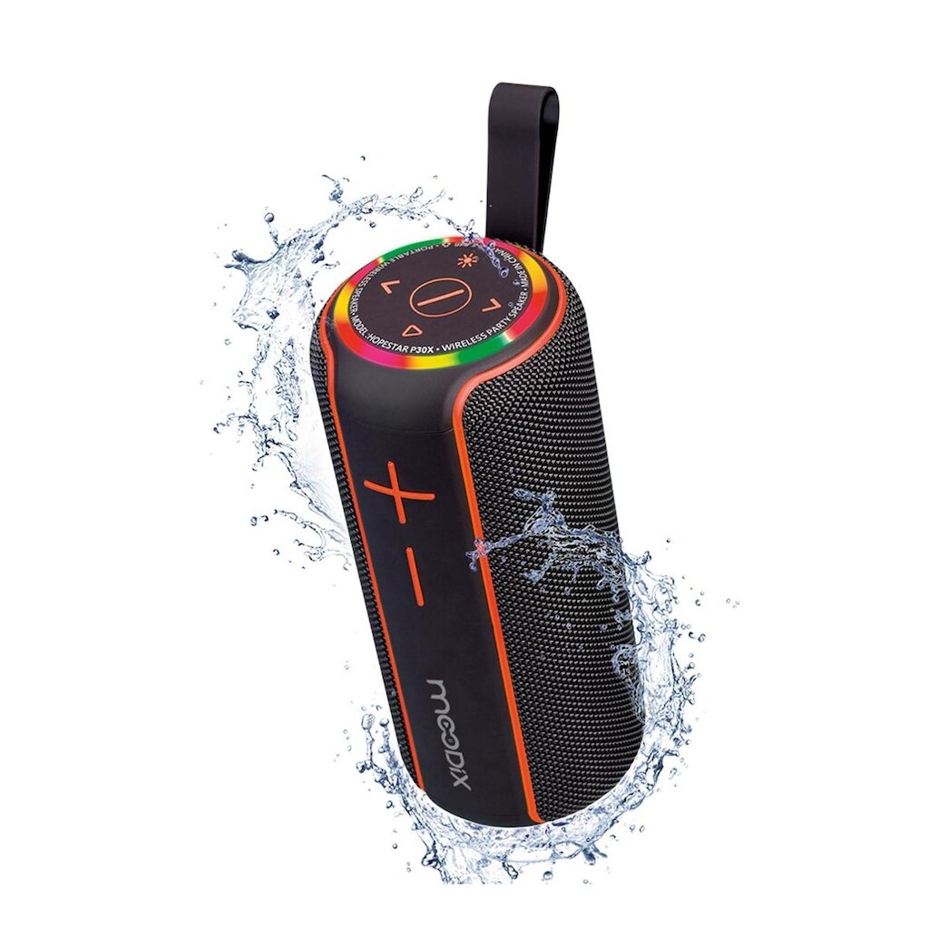 Caixa de Som Bluetooth Preta Resistente À Água IPX7 8 W x 2 HO23P30 Moodix