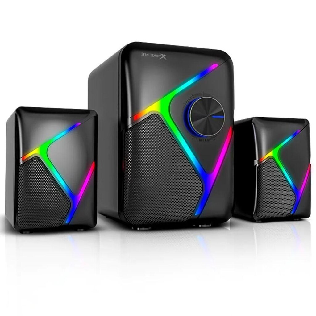 Caixa De Som Gamer 2.1 Xtrikeme Sk610 Para Pc Notebook Rgb