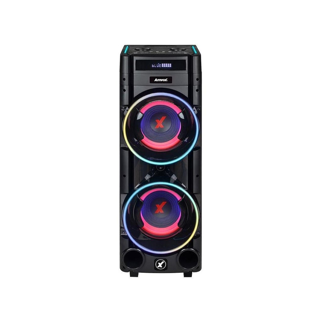 Caixa de Som Torre Amvox ATX 1600M Pancadão Bluetooth 1600W Amplificada