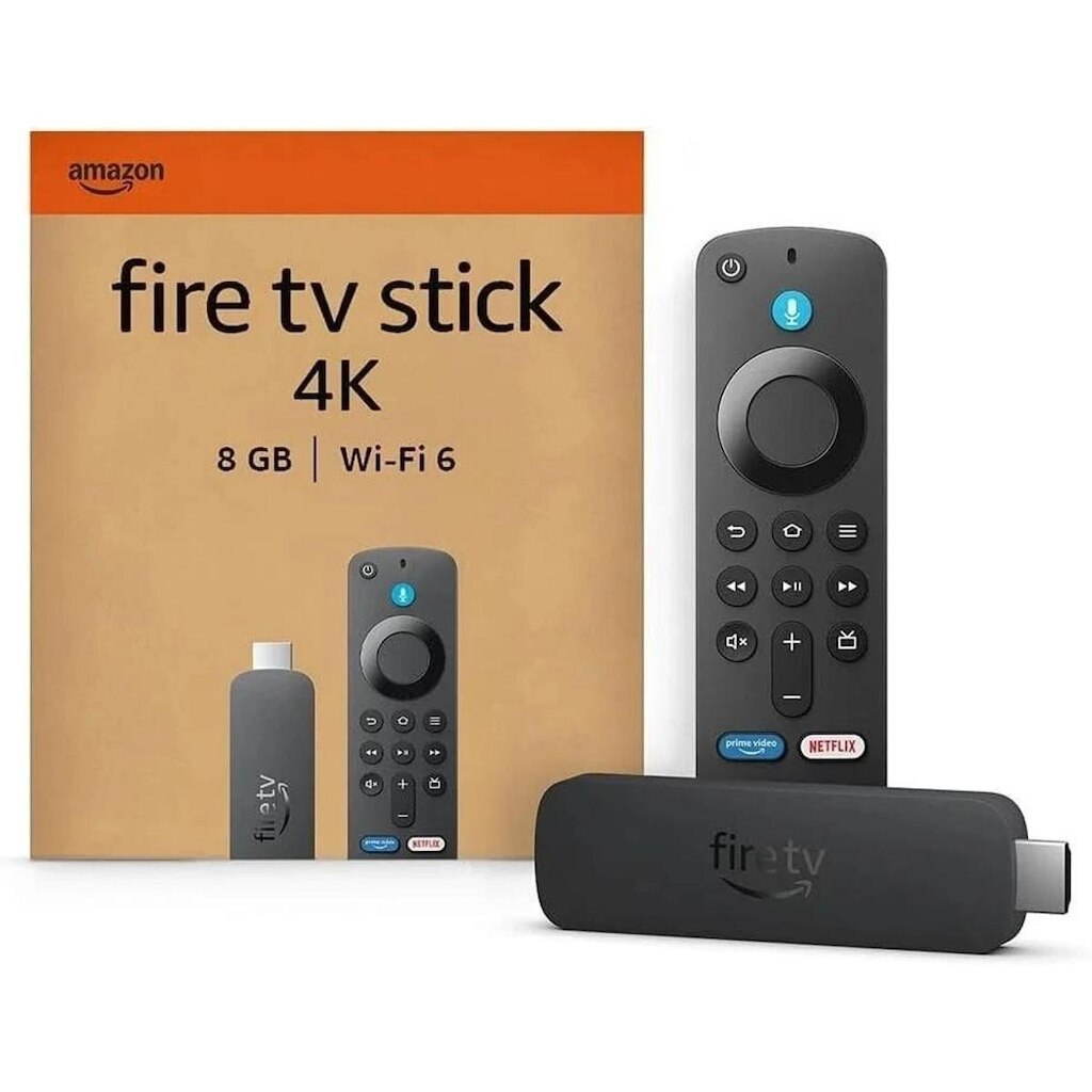 Caixa Fire Tv Stick 4k com suporte a Wi-Fi 6 Amazom Alexa Ger por Voz