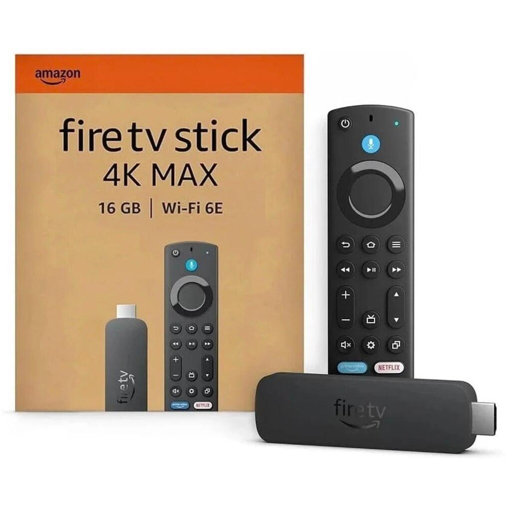 Caixa Fire Tv Stick 4k Max 16gb Amazom Wifi 6e Alexa Ger por Voz