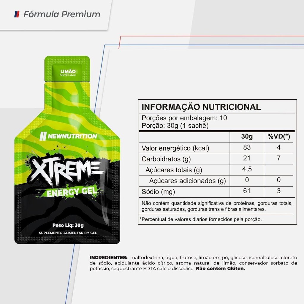 Caixa Gel Xtreme Sache 30g Limao - 10un