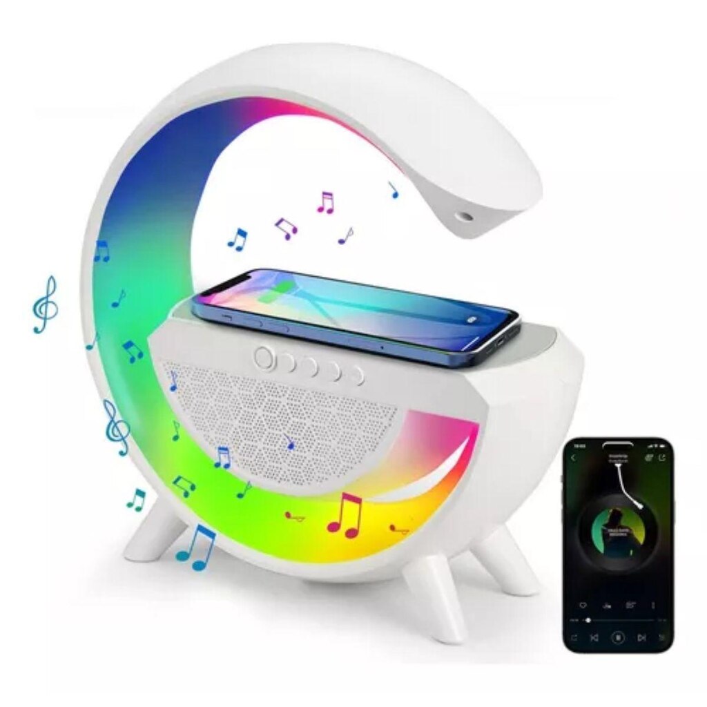 Caixa Som G Speaker Carregador Indução Led Rgb