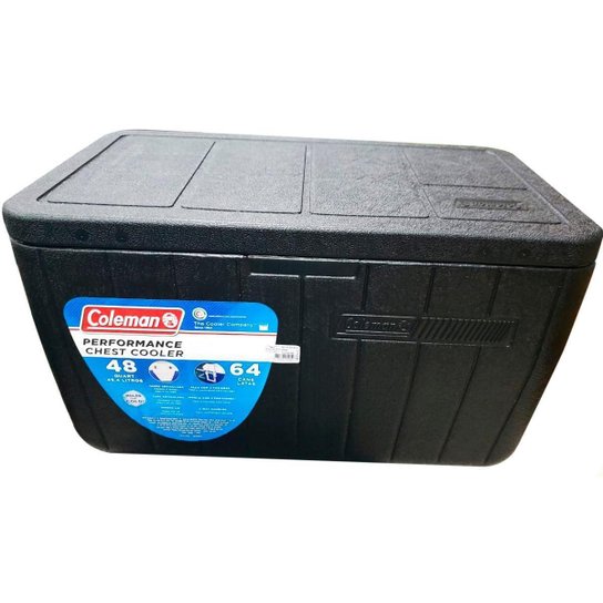 Caixa Térmica 45,4 Litros Coleman All Black Com Alças - Preto Menor preço em Caixa Térmica 45,4 Litros Coleman All Black Com Alças - Preto
