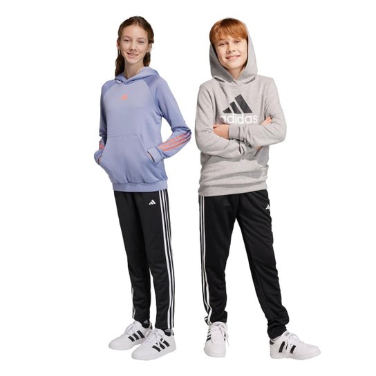 CALCA 3 STRIPES ESSENTIAL Adidas - Preto+Branco Menor preço em CALCA 3 STRIPES ESSENTIAL Adidas - Preto+Branco