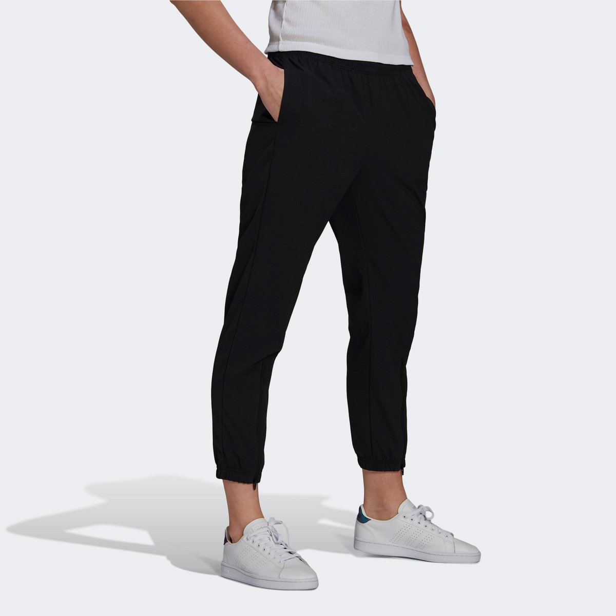 Calça Adidas 7/8 Gradient Logo Feminina - Preto+Cinza | Netshoes