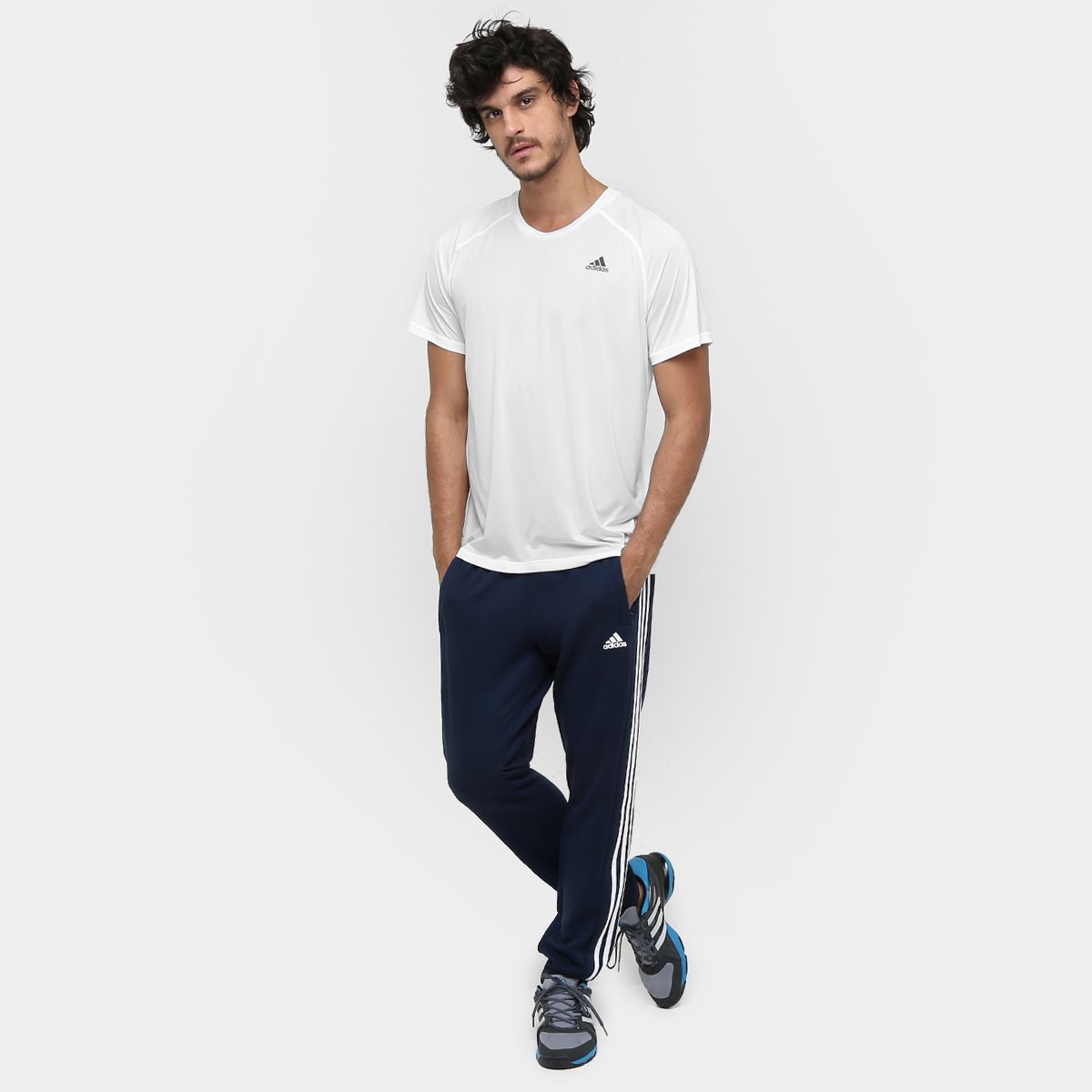 Calça Adidas Originals Tap Auth 1 0 Marinho e Branco Calça Adidas Originals Tap Auth 1 0 Marinho e Branco