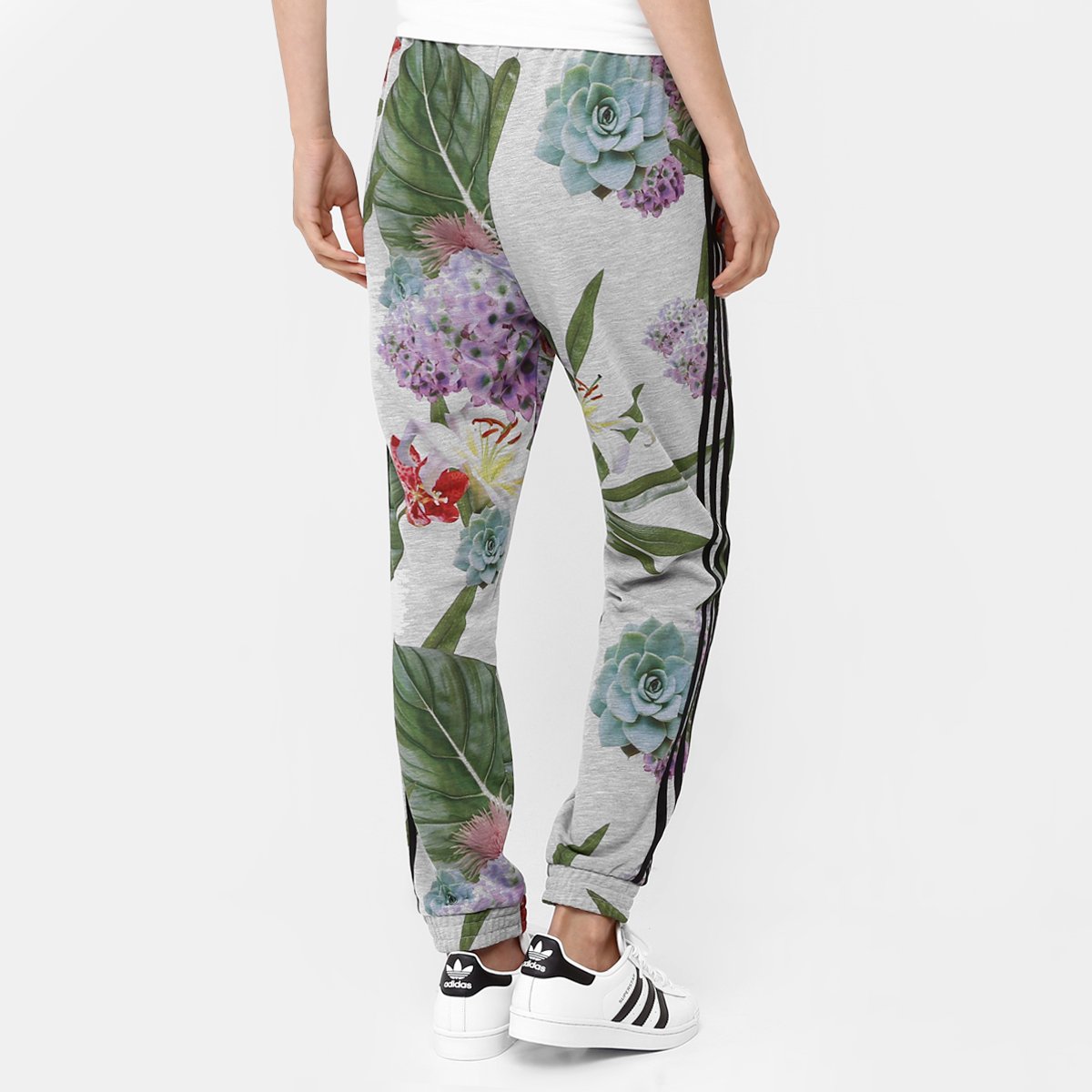 calca adidas floral