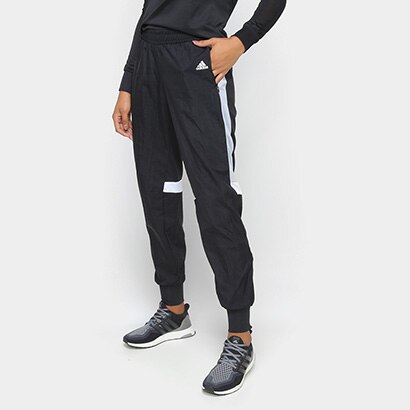 Calça Adidas Track Feminina - Preto+Prata | Netshoes