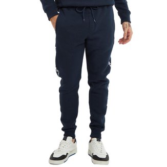 Calça Aeropostale Moletom Masculina USA Flag NY Side Azul Marinho