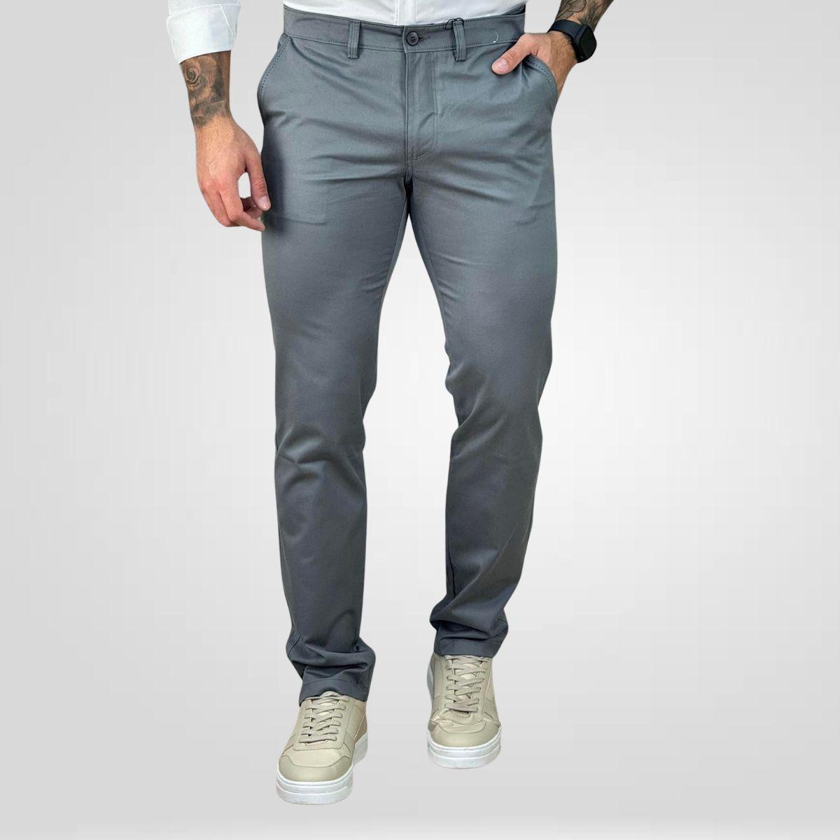 Calça Alfaiataria Cinza Escuro Masculina Slim - Kanzo - Cinza | Netshoes