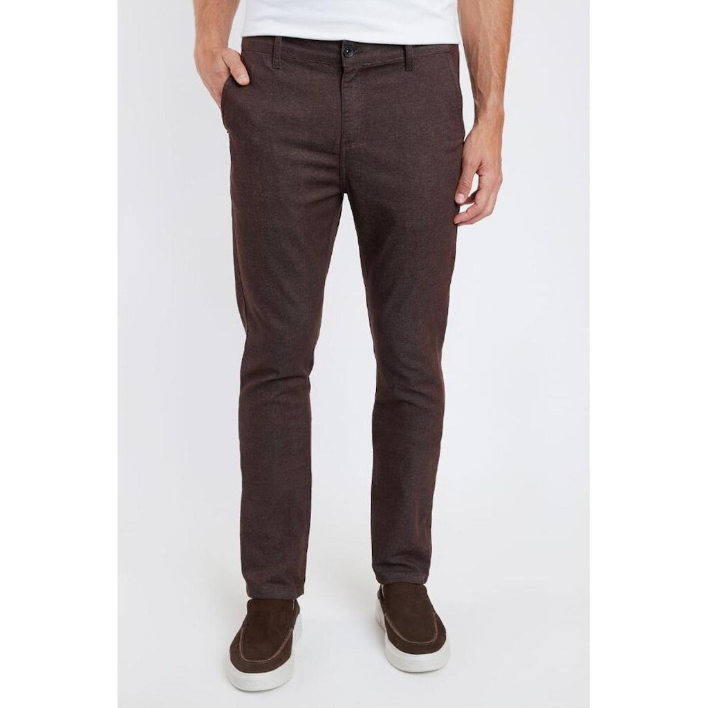 Calça Aramis Chino Com Bolso Moline Café