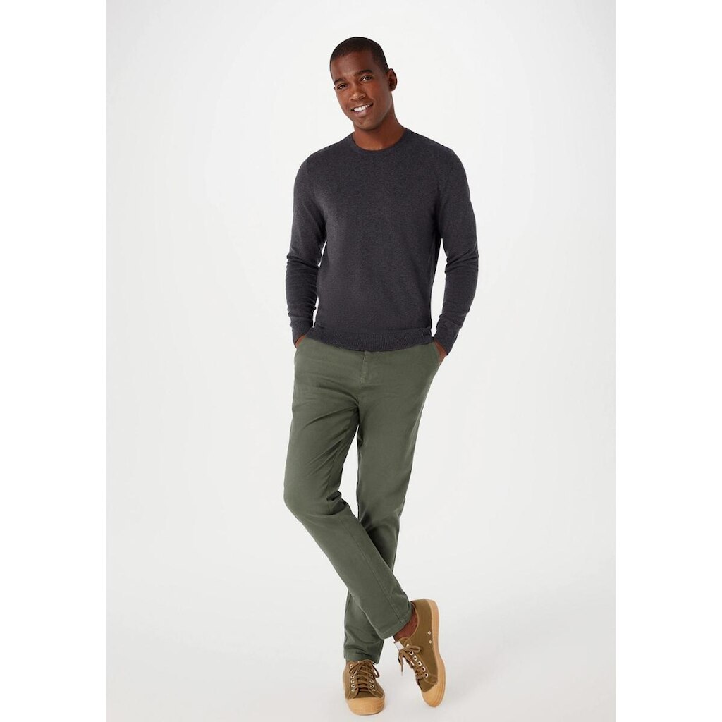 Calça Básica Masculina Chino Slim Em Sarja Com Elastano