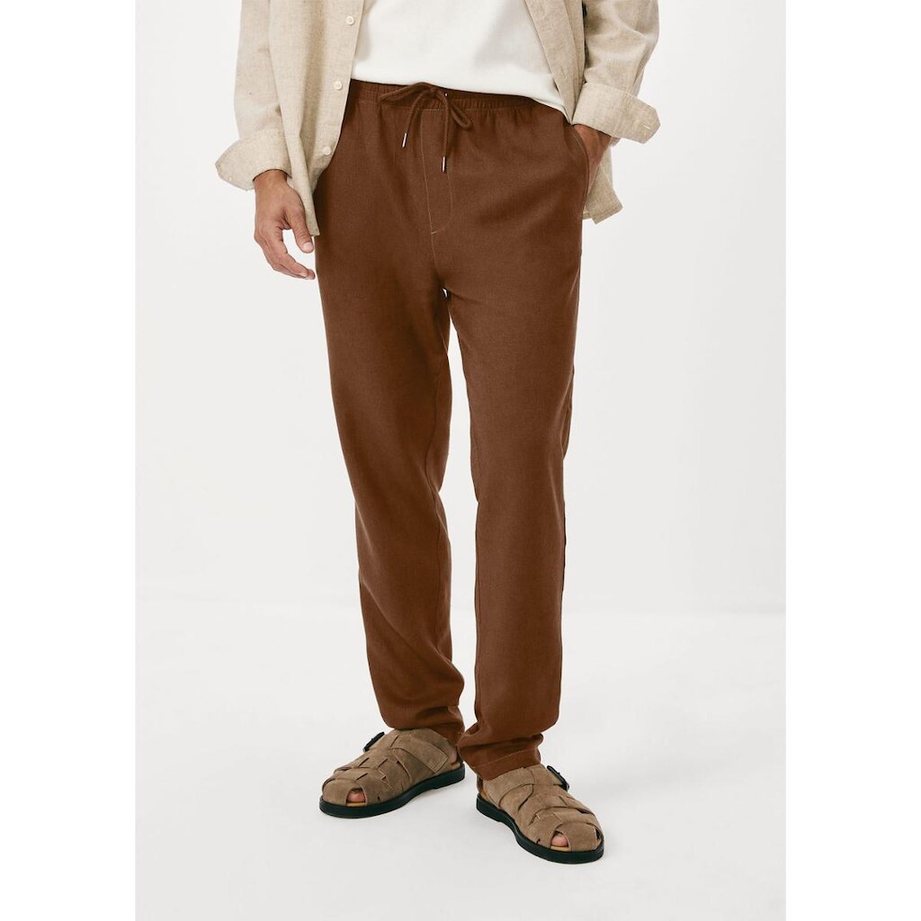 Calça Básica Masculina Taper Em Linho