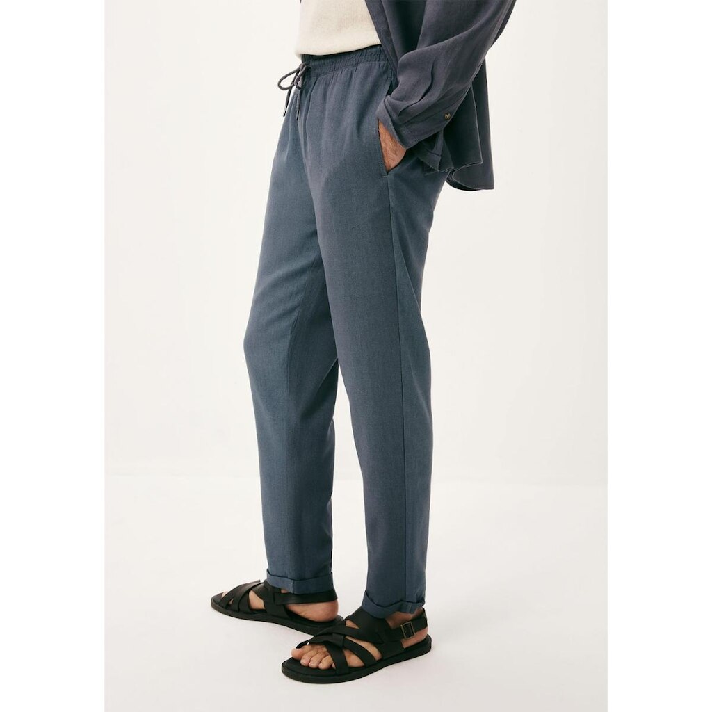 Calça Básica Masculina Taper Em Linho