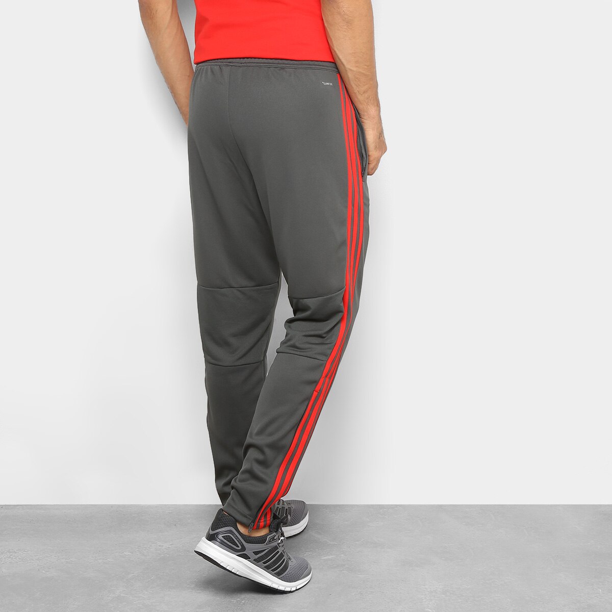 Calça Bayern de Munique Treino Adidas Masculina - Cinza+Vermelho | Netshoes