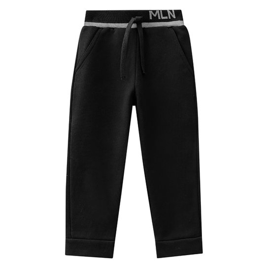 Calça Bebê Milon Moletom Peluciado Masculina - Preto Menor preço em Calça Bebê Milon Moletom Peluciado Masculina - Preto