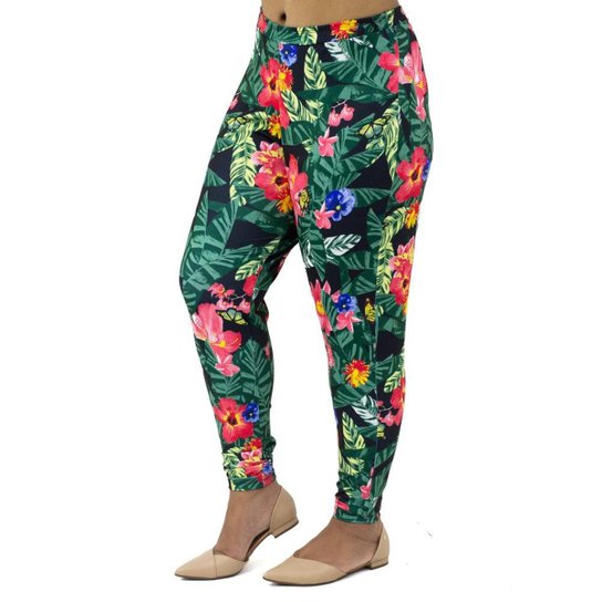 Calça Bengaline Plus Size Feminina Mosaico Verde - Verde Menor preço em Calça Bengaline Plus Size Feminina Mosaico Verde - Verde