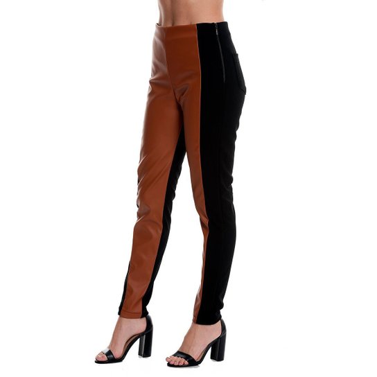 Calça Bisô Skinny Crepe Feminina - Caramelo Menor preço em Calça Bisô Skinny Crepe Feminina - Caramelo