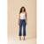Calça Boot Cut Jeans com Bolsos - Azul