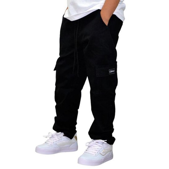 Calça Brack Infantil Cargo Action - Preto Menor preço em Calça Brack Infantil Cargo Action - Preto