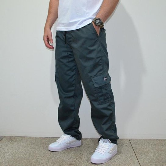 Calça Brack Regular Cargo Action - Cinza Menor preço em Calça Brack Regular Cargo Action - Cinza