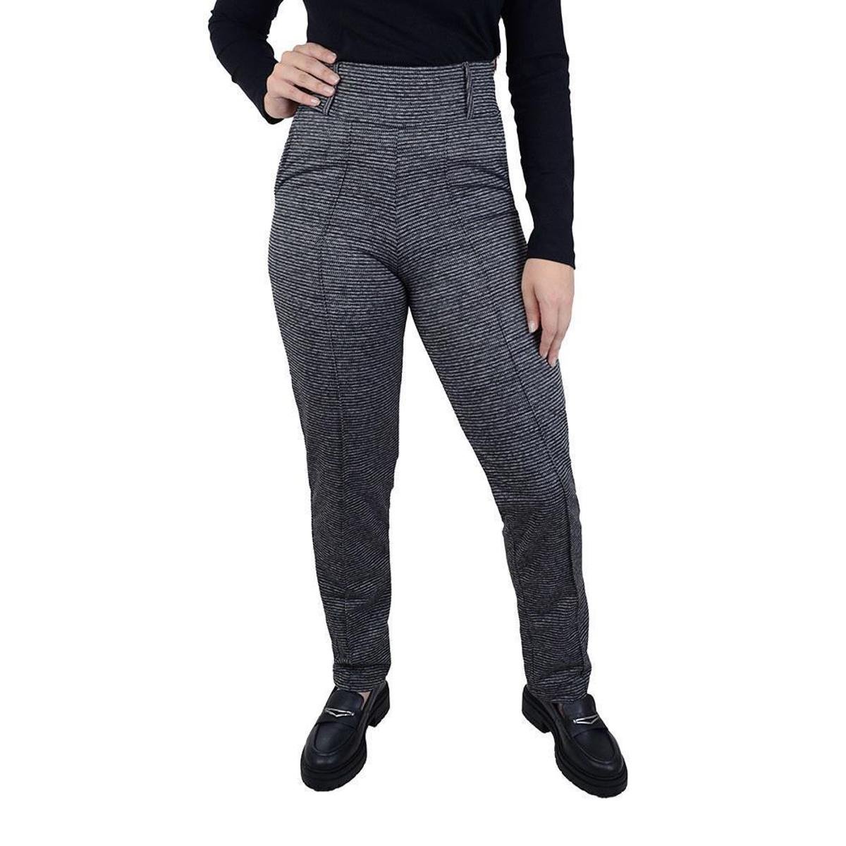 Calça Bruna e Bia Reta Jacquard Feminina