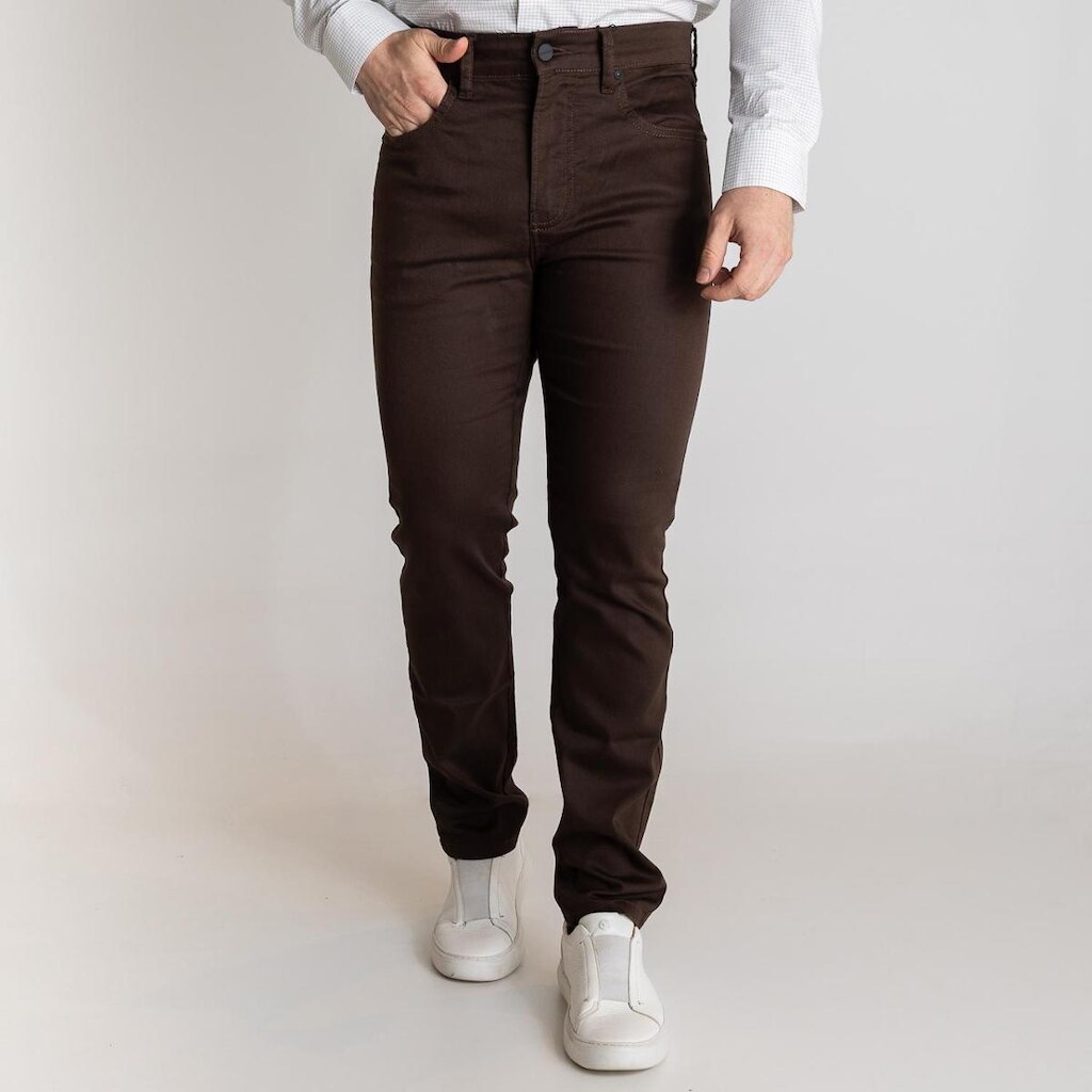 Calça Calvin Klein 5 Pockets Marrom