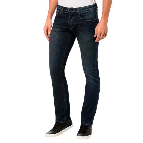 Calça Calvin Klein Jeans Masculina Slim Five Pockets Omega Filigree Azul - Azul Menor preço em Calça Calvin Klein Jeans Masculina Slim Five Pockets Omega Filigree Azul - Azul