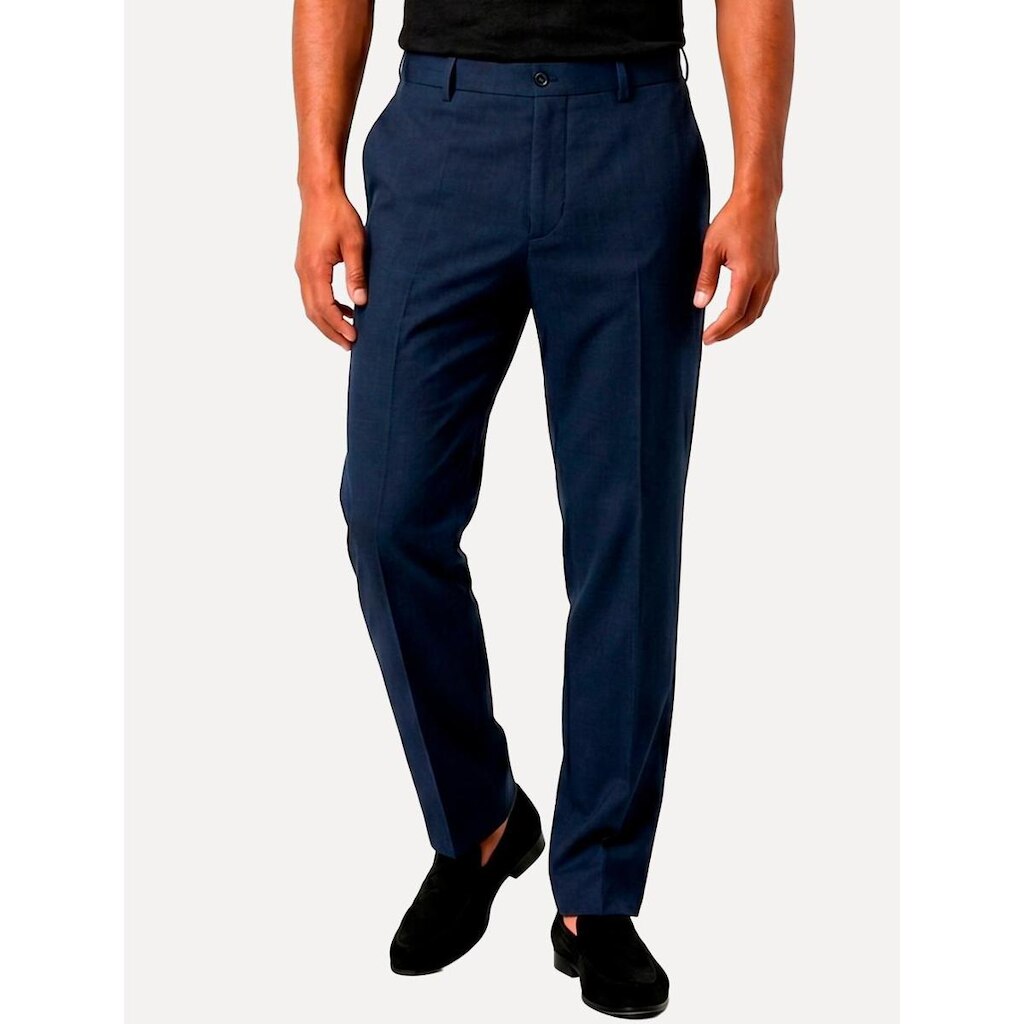 Calça Calvin Klein Masculina Viscose Linho Botão Azul Marinho