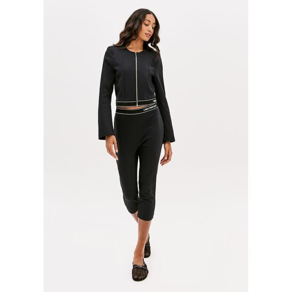 Calça Capri Cintura Alta Com Elástico