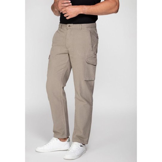Calça Cargo de Sarja Verde Claro