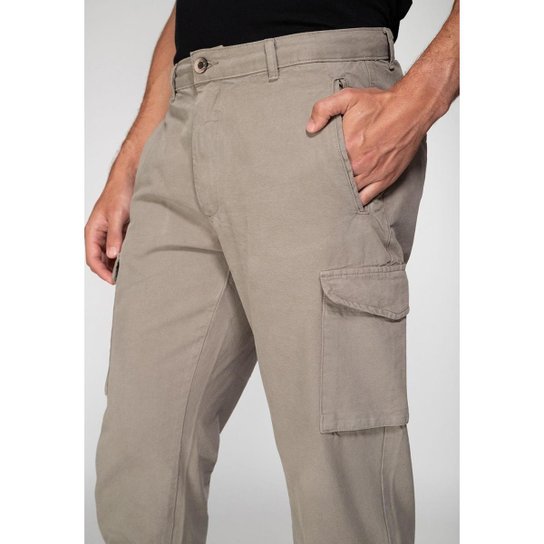 Calça Cargo de Sarja Verde Claro