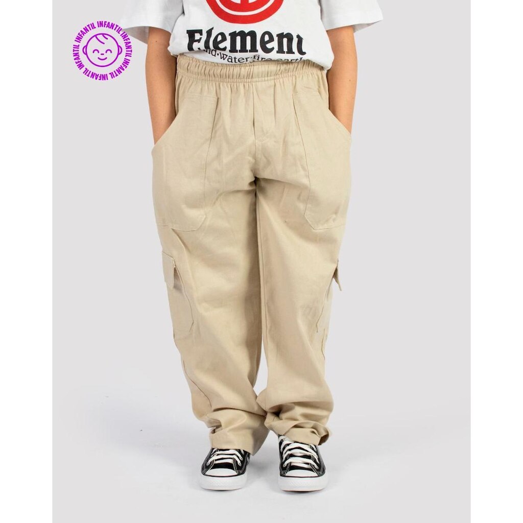 Calça Cargo DR7 Street Júnior - Areia